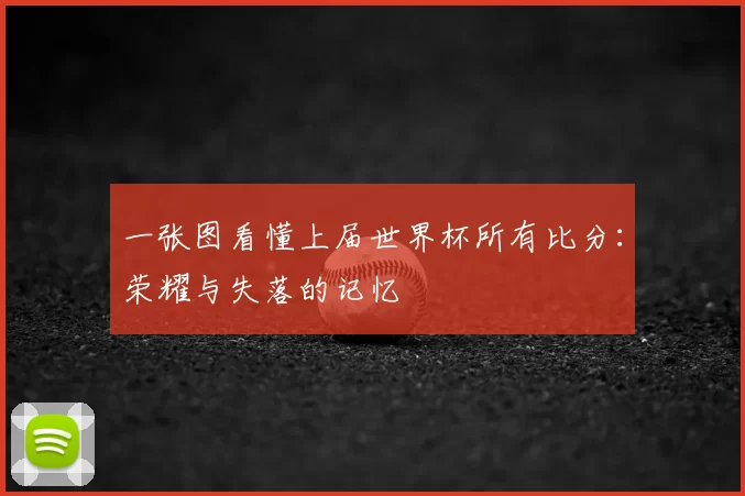 一张图看懂上届世界杯所有比分:荣耀与失落的记忆